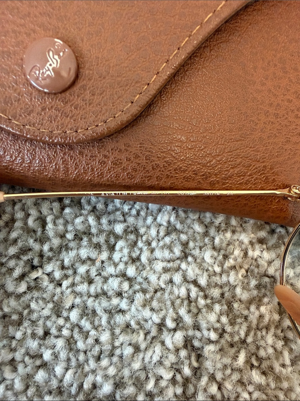 Ray-Ban Gold Frame Sunglasses with Blue Gradient Lenses - Picture 4 of 5